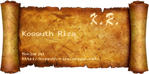 Kossuth Riza névjegykártya